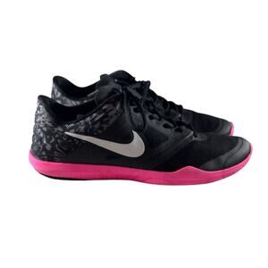 Nike Studio Trainer 2 Print Womens 8 Black Pink Pow Gym Shoes 684894-006